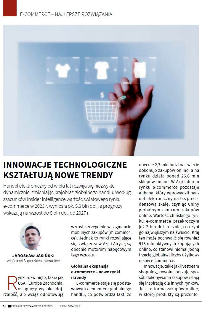 Jarosław Jasiński - Przyszłość e-commerce: Jak innowacje technologiczne kształtują nowe trendy?